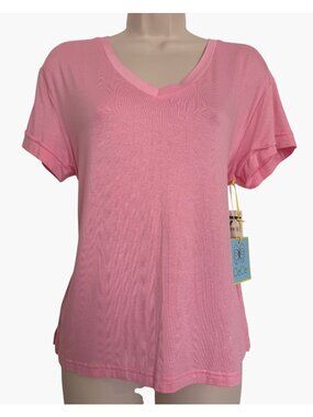 CeCe Pink Short Sleeve Size Small Begonia Womens NWT V Neck
